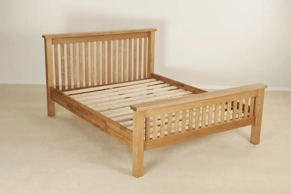 Kent Oak High Foot End Bed - Medium Brushed Oil