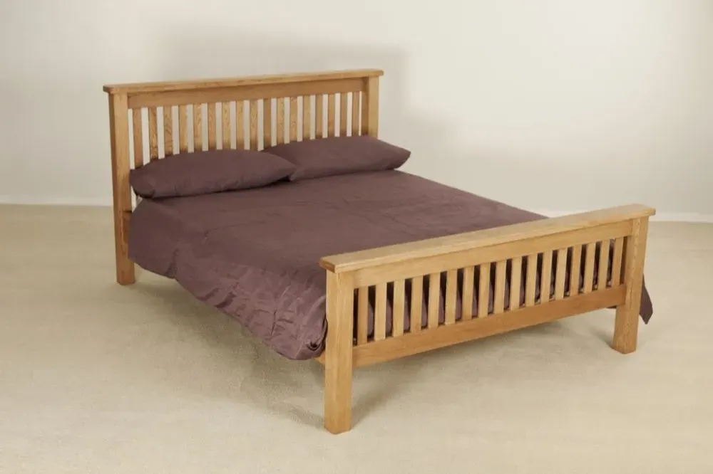 Kent Oak High Foot End Bed - Medium Brushed Oil