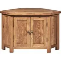 Kent Oak Large Corner TV Unit - Medium Brushed Oil