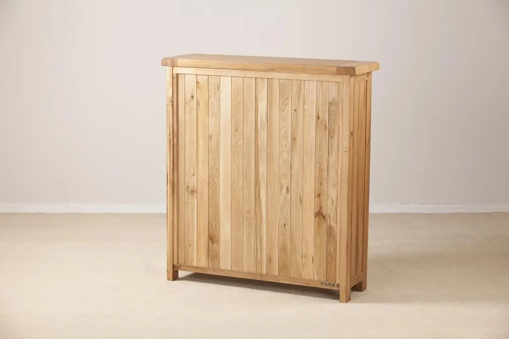 Kent Oak Low Wide Bookcase - Medium Brushed Oil