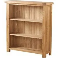 Kent Oak Low Wide Bookcase - Medium Brushed Oil