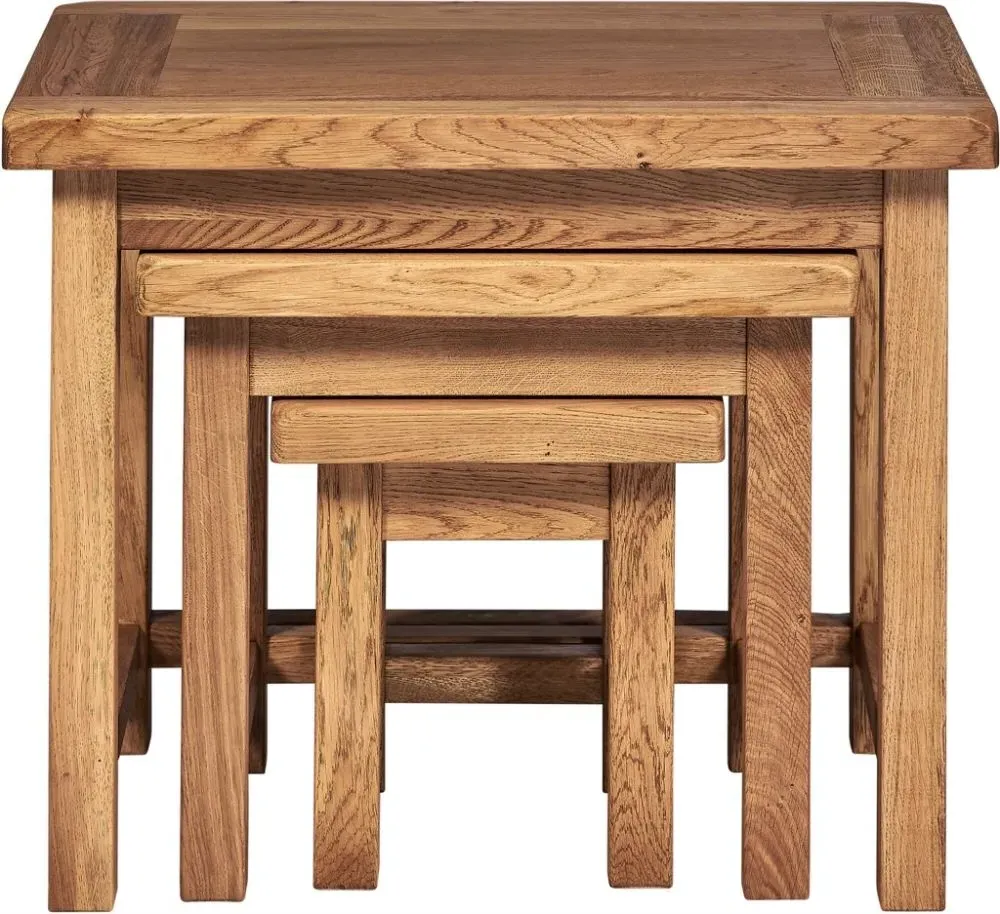 Kent Oak Nest of Tables - Medium Brushed Oil