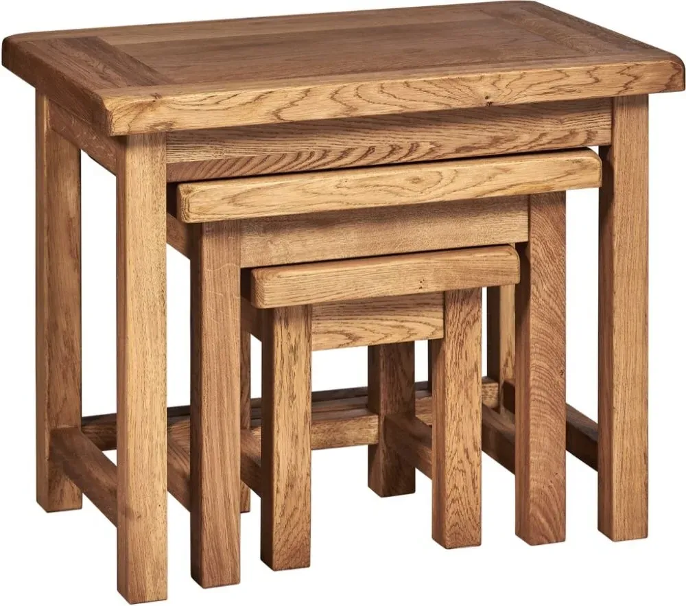 Kent Oak Nest of Tables - Medium Brushed Oil