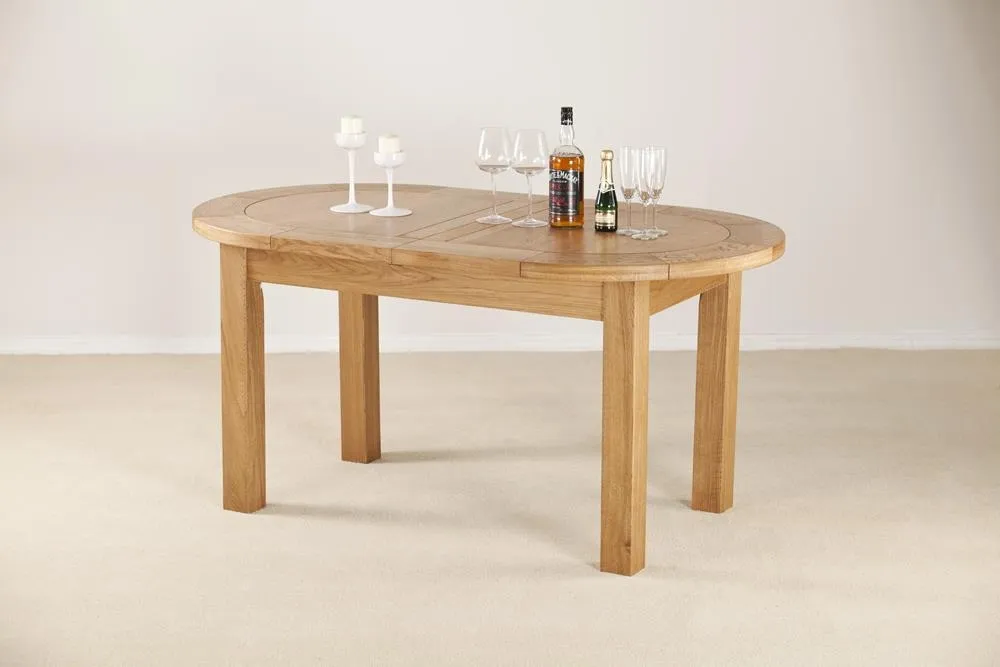 Kent Oak Oval 6-8 Seater Extending Dining Table - Oak