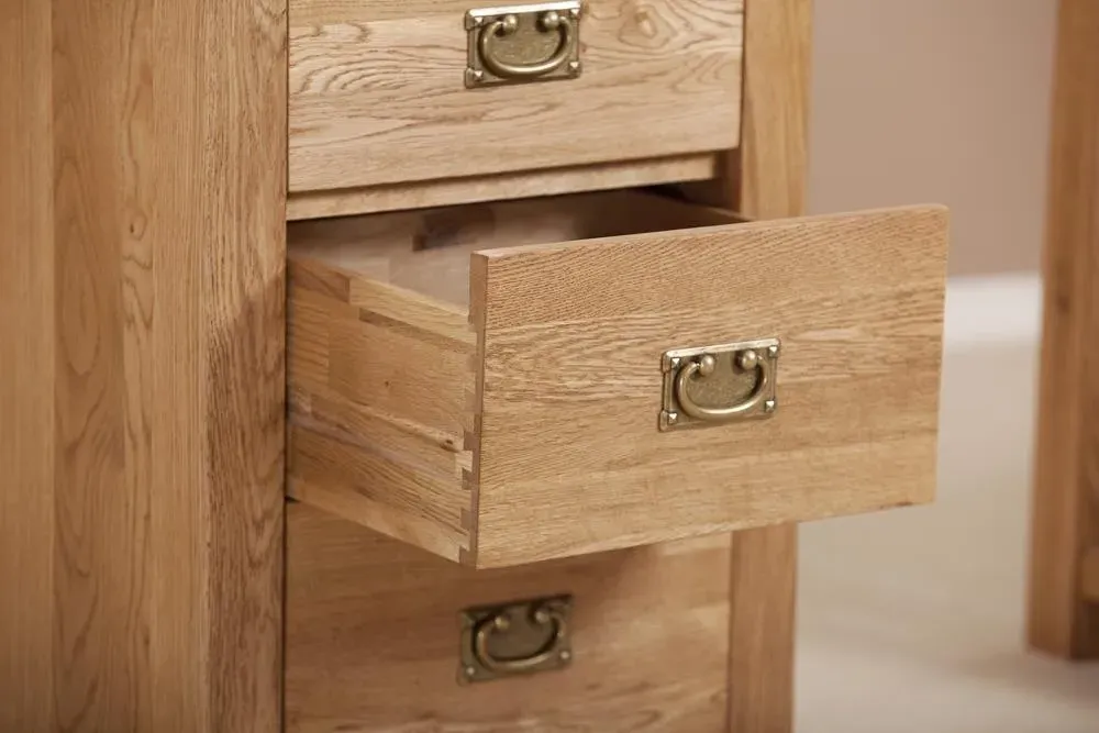 Kent Oak Single Pedestal Dressing Table - Medium Brushed Oil