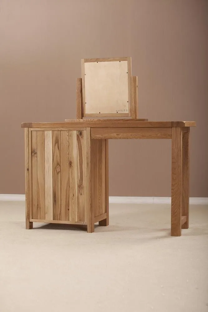 Kent Oak Single Pedestal Dressing Table - Medium Brushed Oil
