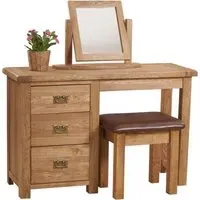 Kent Oak Single Pedestal Dressing Table - Medium Brushed Oil