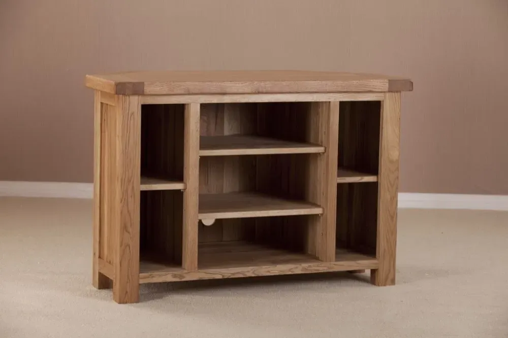 Kent Oak Small Corner TV Unit - Medium Brushed Oil, Oak