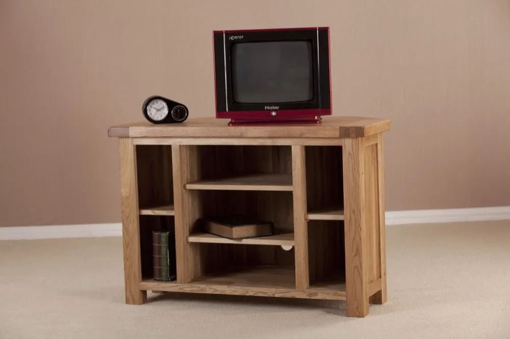 Kent Oak Small Corner TV Unit - Medium Brushed Oil, Oak