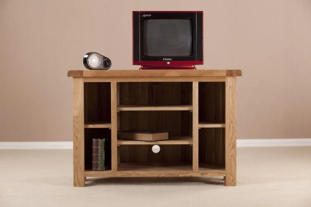 Kent Oak Small Corner TV Unit - Medium Brushed Oil, Oak