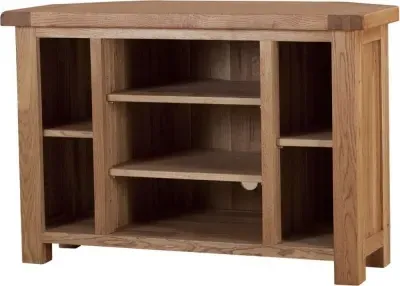 Kent Oak Small Corner TV Unit - Medium Brushed Oil, Oak image