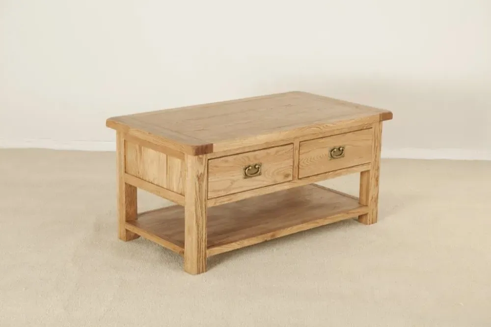 Kent Oak Storage Coffee Table - Medium Brushed Oil
