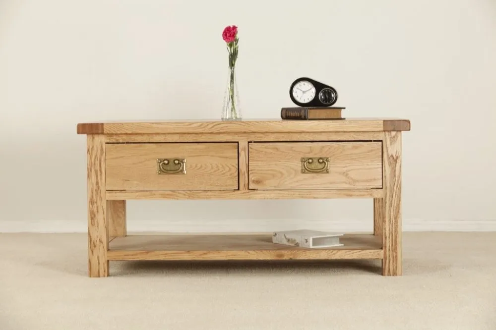 Kent Oak Storage Coffee Table - Medium Brushed Oil