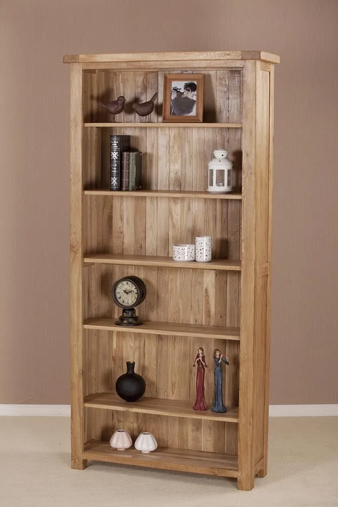 Kent Oak Tall Wide Bookcase - Medium Brushed Oil