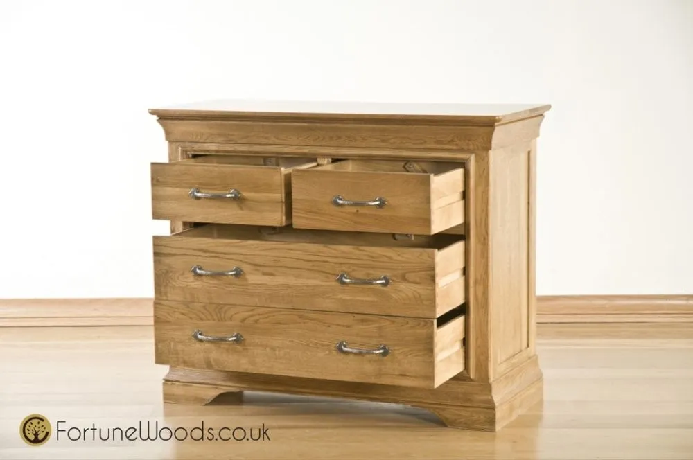 Lyon Oak 2+2 Drawer Chest - Lacquer