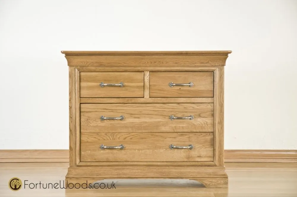 Lyon Oak 2+2 Drawer Chest - Lacquer