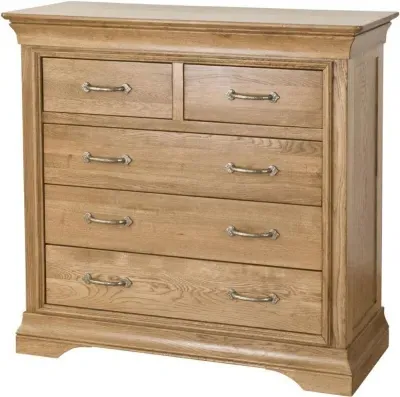 Lyon Oak 3+2 Drawer Chest - Oak image