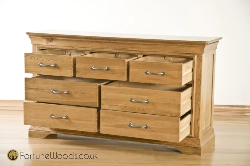 Lyon Oak 3+4 Drawer Chest - Oak