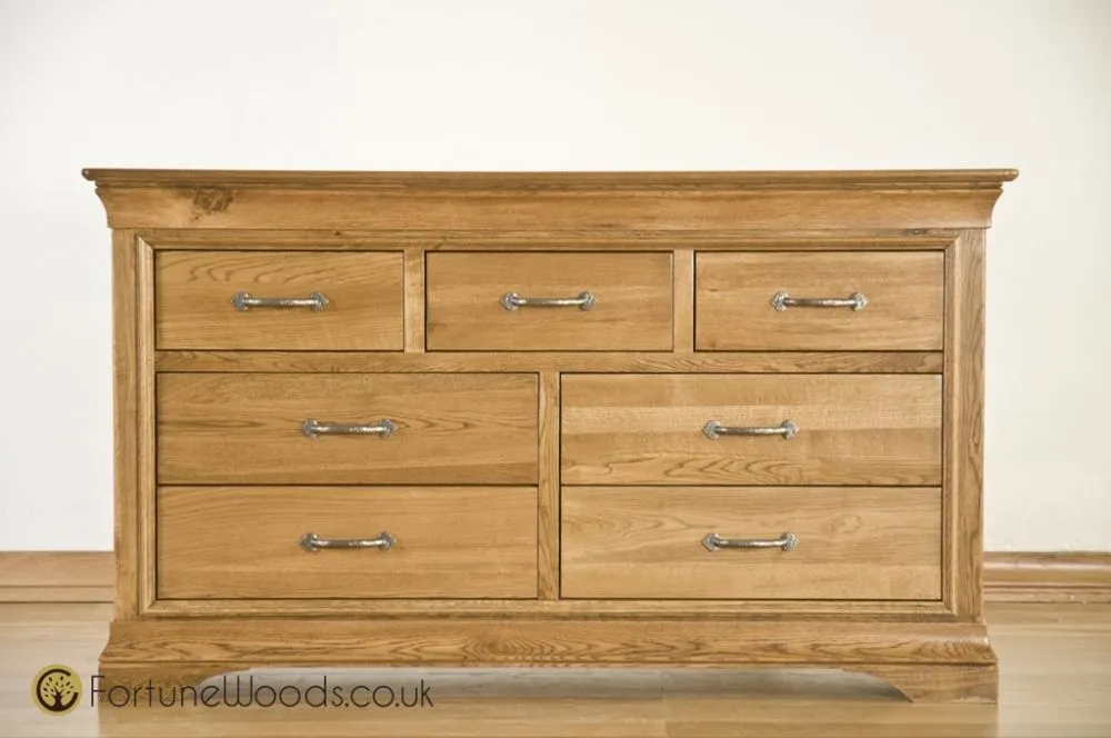Lyon Oak 3+4 Drawer Chest - Oak