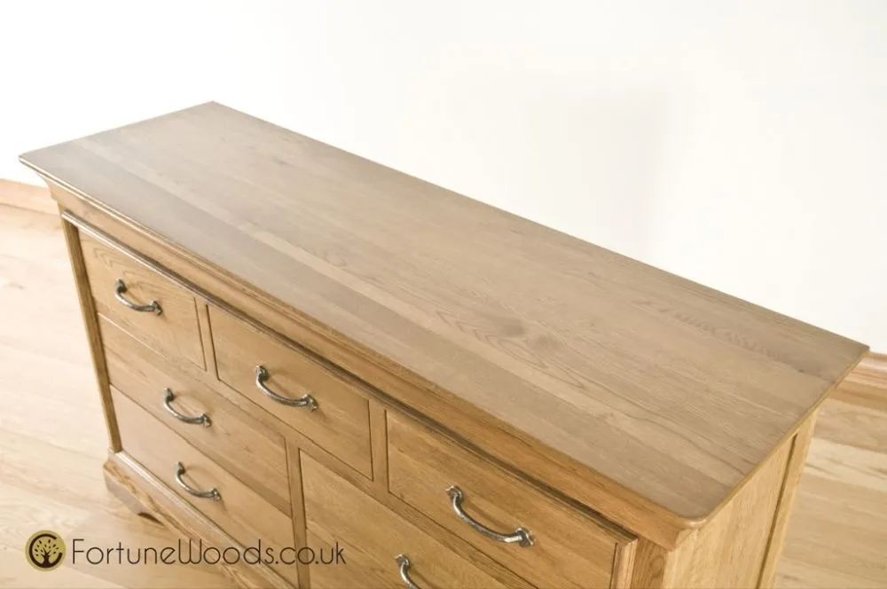Lyon Oak 3+4 Drawer Chest - Oak