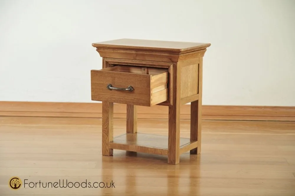 Lyon Oak Bedside Table - Lacquer, Oak