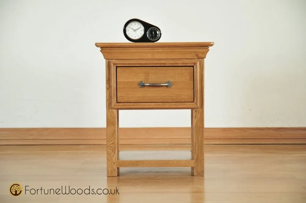Lyon Oak Bedside Table - Lacquer, Oak