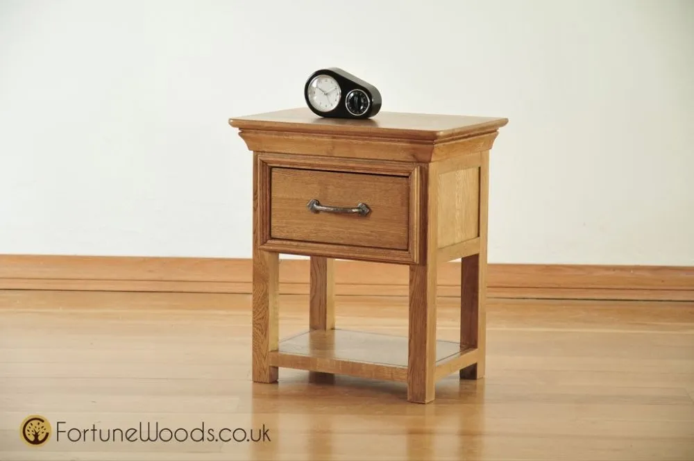 Lyon Oak Bedside Table - Lacquer, Oak