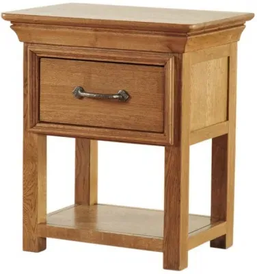 Lyon Oak Bedside Table - Lacquer, Oak