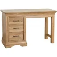 Lyon Oak Single Pedestal Dressing Table - Lacquer, Oak