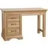 Lyon Oak Single Pedestal Dressing Table - Lacquer, Oak