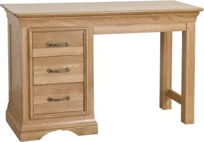 Lyon Oak Single Pedestal Dressing Table - Lacquer, Oak
