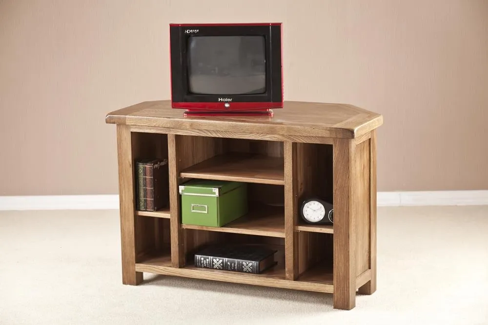 Originals Corner TV Unit - Dark Lacquered, Oak