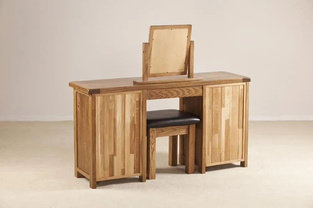 Originals Double Pedestal Dressing Table - Dark Lacquered, Oak