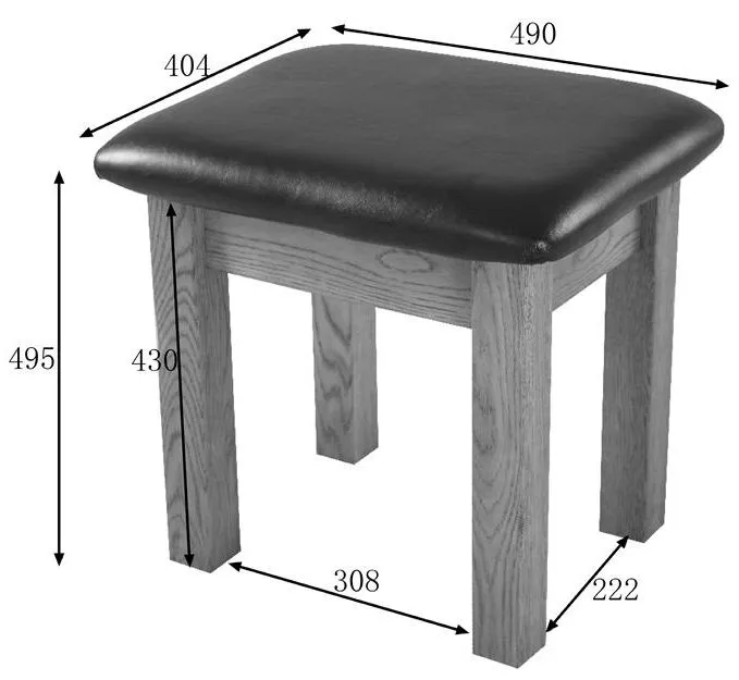 Originals Dressing Stool - Dark Lacquered, Oak