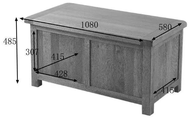 Originals Rustic Large Blanket Box - Dark Lacquered, Oak
