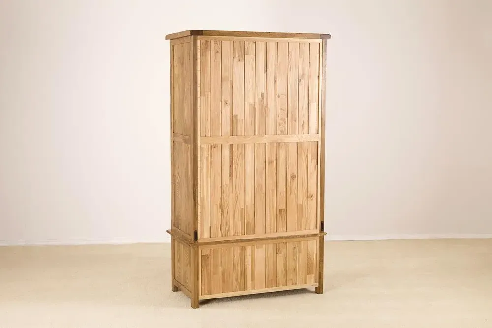 Originals Rustic Oak 2 Door 1 Drawer Wardrobe - Dark Lacquered