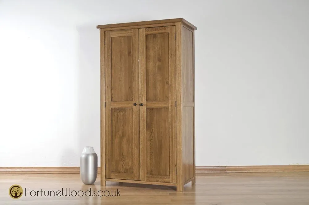 Originals Rustic Oak 2 Door Wardrobe - Dark Lacquered, Oak