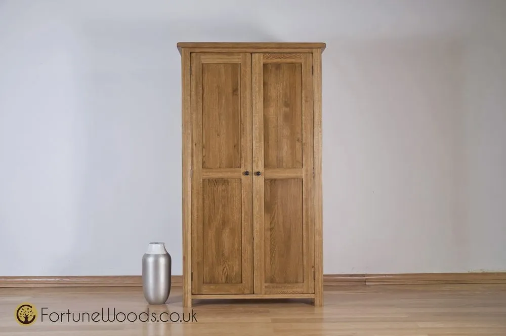 Originals Rustic Oak 2 Door Wardrobe - Dark Lacquered, Oak