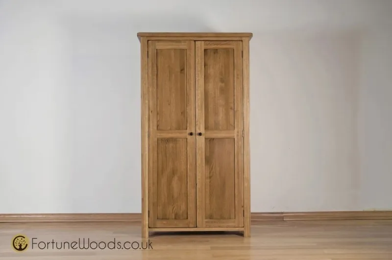 Originals Rustic Oak 2 Door Wardrobe - Dark Lacquered, Oak
