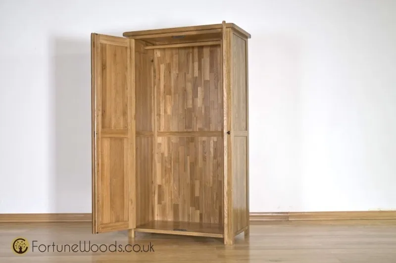 Originals Rustic Oak 2 Door Wardrobe - Dark Lacquered, Oak