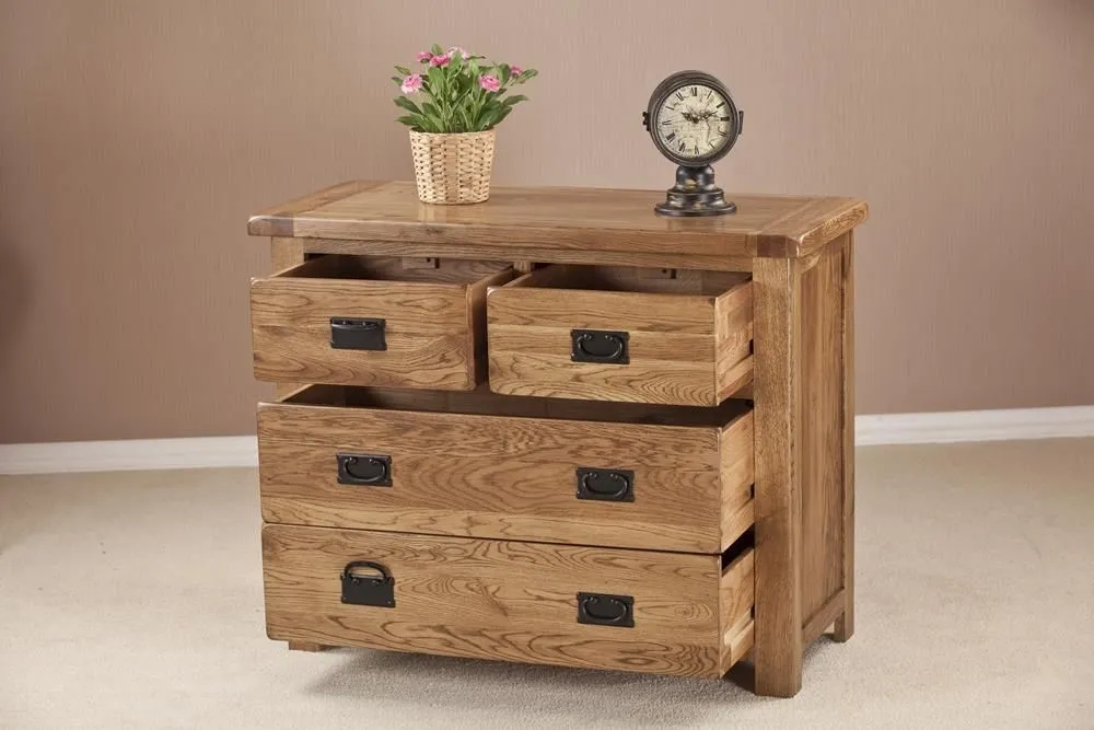 Originals Rustic Oak 2+2 Drawer Chest - Dark Lacquered