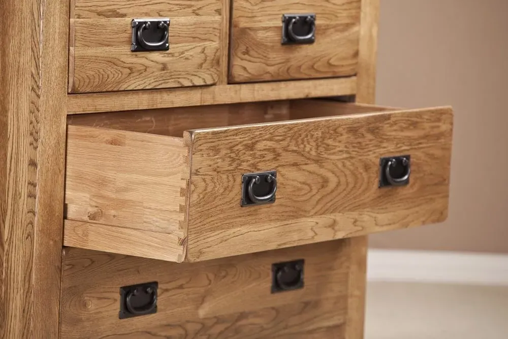 Originals Rustic Oak 2+2 Drawer Chest - Dark Lacquered