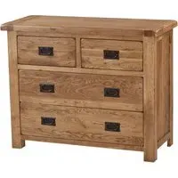 Originals Rustic Oak 2+2 Drawer Chest - Dark Lacquered