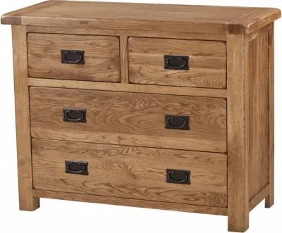 Originals Rustic Oak 2+2 Drawer Chest - Dark Lacquered