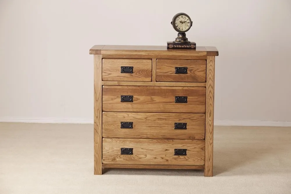 Originals Rustic Oak 3+2 Drawer Chest - Oak