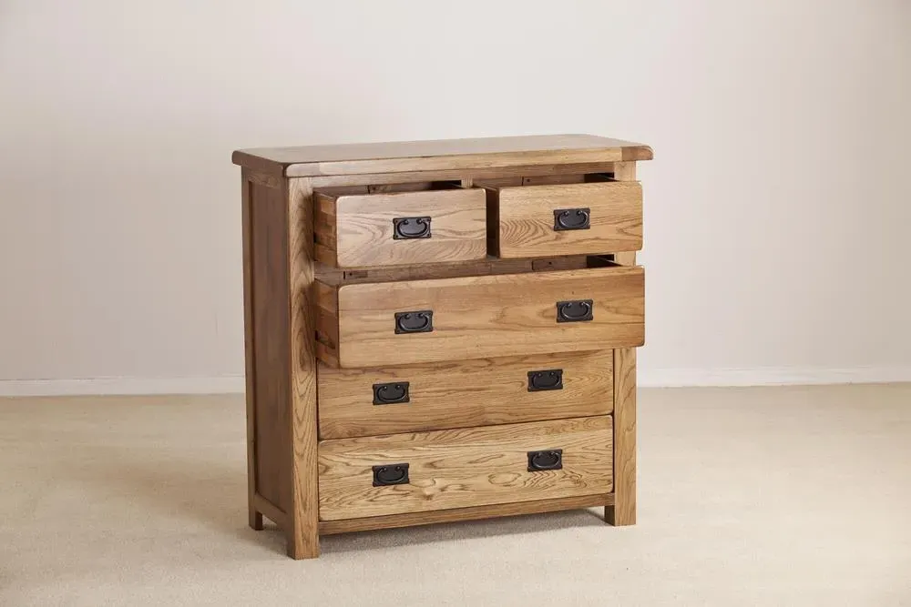 Originals Rustic Oak 3+2 Drawer Chest - Oak
