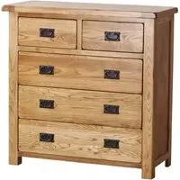 Originals Rustic Oak 3+2 Drawer Chest - Oak