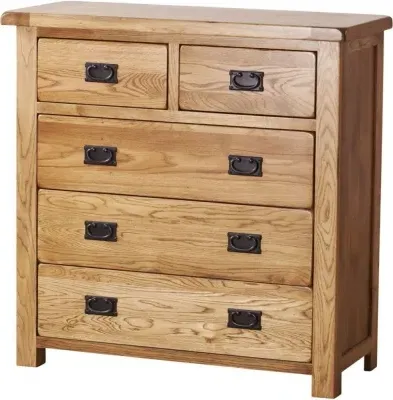 Originals Rustic Oak 3+2 Drawer Chest - Oak