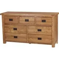 Originals Rustic Oak 3+4 Drawer Chest - Oak