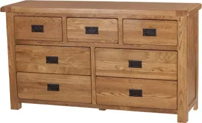 Originals Rustic Oak 3+4 Drawer Chest - Oak